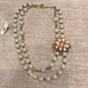 Tory Burch pearl flower necklace